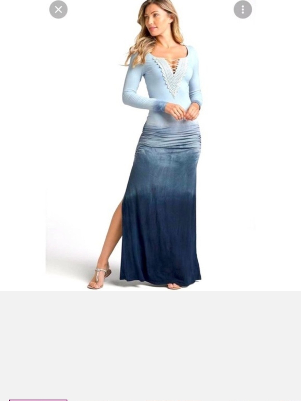 VENUS Ombre Maxi Skirt in Light to Navy Blue